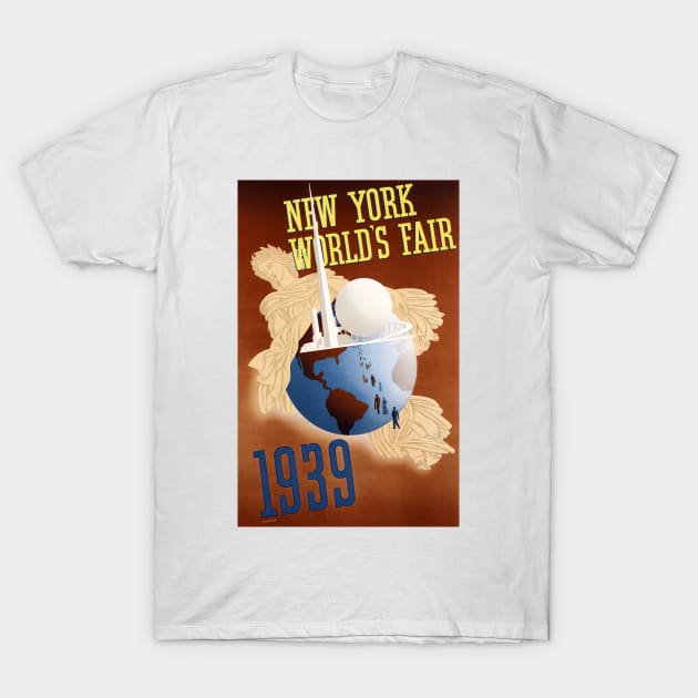 Vintage Travel Poster USA New York World's Fair 1939 T-Shirt by vintagetreasure